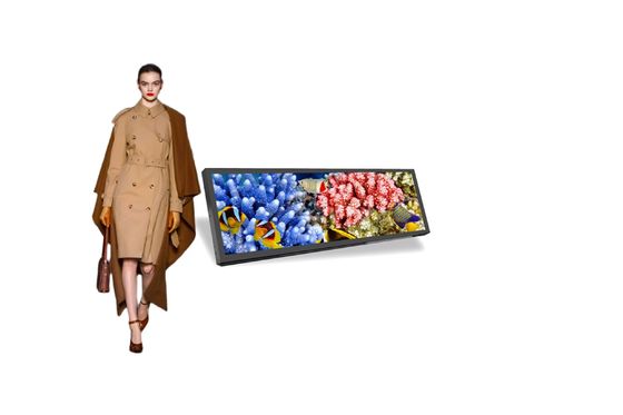 qualidade  Custom Stretched Bar LCD Display , Digital Shelf Display Supermarket fábrica