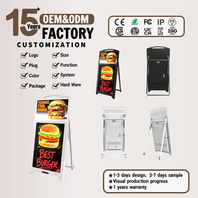 qualidade  Floor Standing Android Digital Advertising Display 21.5 Inch with LED Fluorescent Writing Board fábrica