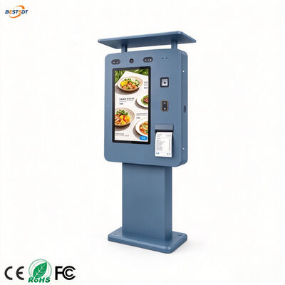 Qualidade  55 Inch Outdoor Digital Ordering Kiosk IP65 Waterproof 3000 Nits Touch Screen Self Service Terminal for Drive Thru QSR Fábrica