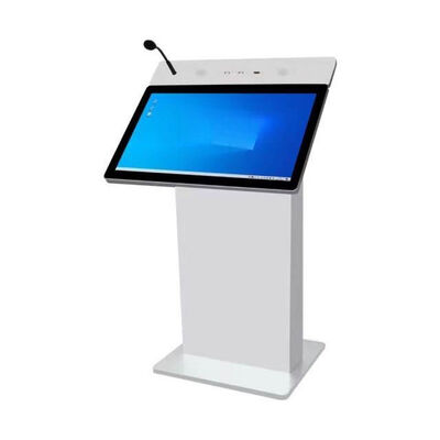 Púlpito de pódio para computador de 27 polegadas com CPU Intel i5 6ª e suporte de pódio digital com brilho de 350 Cd/m²