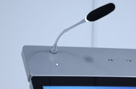 27 polegadas de computador de pódio Lectern, pódio digital Stand com alto-falante e microfone