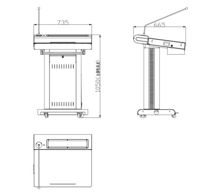 Microfone sem fio Lectern Smart Podium Digital Integrado com tela frontal de 23,8 "