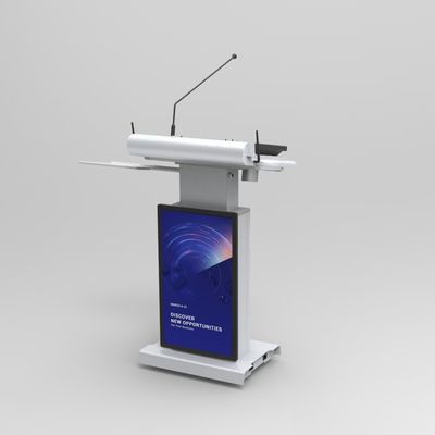 Digital Multimedia Podium Audio Visual Smart Lectern Com Microfone E Alto-falante