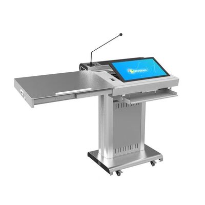 Auditório portátil Smart Podium com tela frontal de 32" e Lectern Digital ajustável em altura com Intel i5 6th