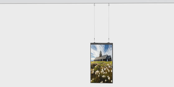 Alto brilho quadro de menus ultra fino leitor de publicidade digital tela dupla janela pendurada tela LCD de dois lados