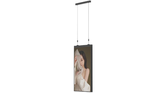 Displays de 55 polegadas ultra estreitos pendurados na janela da loja, Reprodutor de publicidade LCD interior
