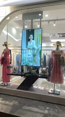 Sinalização digital OLED transparente dupla face display LCD de 55 polegadas para publicidade