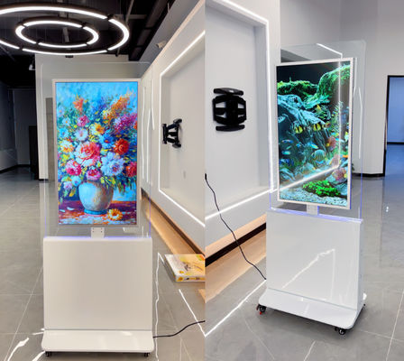 55 polegadas Digital Signage Display Ultra Slin Piso Standing Janela Digital Signage