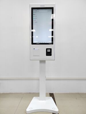 Quiosque de tickets de fila branco com processador Cortex-A17 quad-core Ângulo de visão de 178°/178° e brilho de 350 Cd/m²