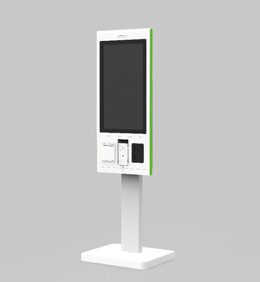 21Máquina de caixa de autoatendimento de 32 polegadas com impressora / digitalização de código QR / NFC