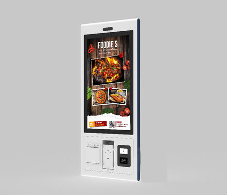 Piso de pé todo em um quiosque de pagamento auto-encomenda toque criptomoedas terminal quiosque de auto-atendimento para restaurante / supermercado