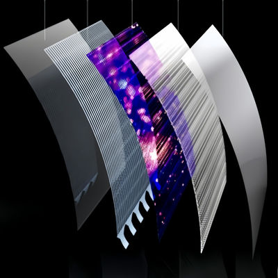 Ecrã de filme LED flexível Ecrã transparente flexível com resistência à água IP65 para solução visual de exposição / outdoor / varejo