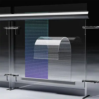 Ecrã de filme LED flexível Ecrã transparente flexível com resistência à água IP65 para solução visual de exposição / outdoor / varejo