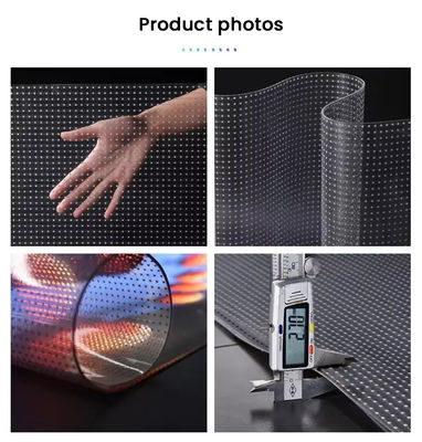 Display de filme LED transparente e impermeável de alta transparência 85% personalizável para vitrine