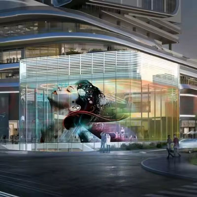 Mural de cortina de vidro personalizável Display LED Film 3840Hz Refresh Rate Economia de energia Alto brilho 5000nits Mural de vídeo