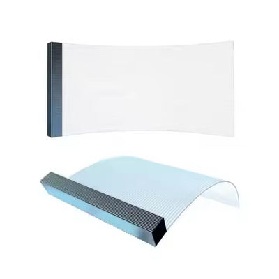 IP43 Íntegro de vidro Parede de cortina de publicidade LED Film Screen 5000nits Brilho 3840Hz Refresh Rate Vertical≥140° Ângulo de visão