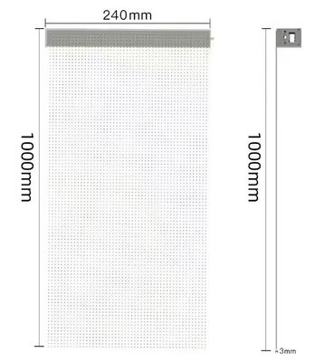 Ecrã de filme transparente de LED elegante Alta transparência 85% 5000nits Brilho Ultra-finho 3,9mm Design Dimensão personalizável