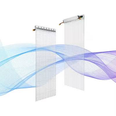 Parede de cortina de vidro durável Ecrã LED transparente IP43 Impermeável 5000nits Brilho 80% Transmissão de luz Fácil instalação