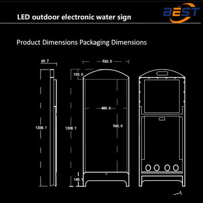 Sinalização LED portátil P2.5 exterior com bateria de 10H 4500Nits IP65 impermeável para publicidade comercial