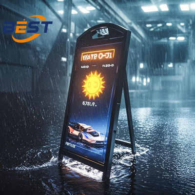 Sinalização LED portátil alimentada por bateria com Android 9.0, IP65 impermeável e 50000mAh de longa duração