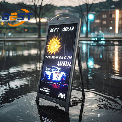 Painel de menus digitais ao ar livre com bateria de 4500Nits IP65 impermeável e ampla faixa de temperatura -25°C~55°C