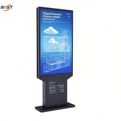 Sinalização digital LCD exterior com 30 mm de espessura IK10 vidro temperado e IP66 weatherproof para publicidade