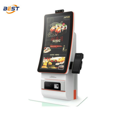 Desktop Self-service Quiosque de encomenda Sistema POS completo com caixa registrador de código de barras