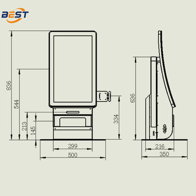 21.5 polegadas Self-service Quiosque de encomenda com 10 pontos Capacitive Touch e Intel Core I3 CPU POS System