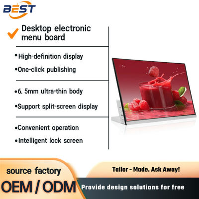 Display de painel de menus digital para restaurantes Indoor LCD Screen USB Ultra Thin High Brightness