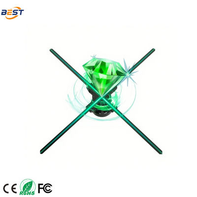 Ventilador Holográfico LED 3D Interativo, com controlo remoto Ventilador de Display Holográfico de 15 polegadas