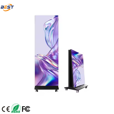 Tela de poster LED interna portátil P1.25-P2.5 4K UHD 3840x2160