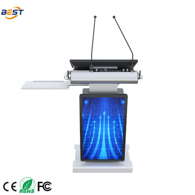 Smart Lectern com 150 mm de altura máxima de elevação e opcional 32 polegadas Smart Kiosk Screen Ângulo de tela ajustável 10-40 °