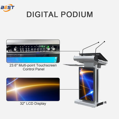 Smart Lectern com 150 mm de altura máxima de elevação e opcional 32 polegadas Smart Kiosk Screen Ângulo de tela ajustável 10-40 °