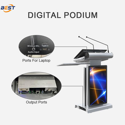 Smart Lectern com 150 mm de altura máxima de elevação e opcional 32 polegadas Smart Kiosk Screen Ângulo de tela ajustável 10-40 °