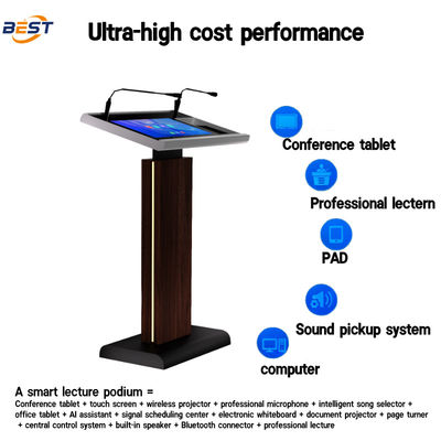Digital Podium Smart Lectern com 21,5 Inch Display Multi Points Foil Touch e Publicidade TV Display Screen