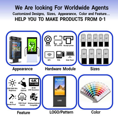 Exibição LCD exterior com relação de aspecto 16:9 50000 horas de vida útil e sinalização digital de resolução 3840X2160