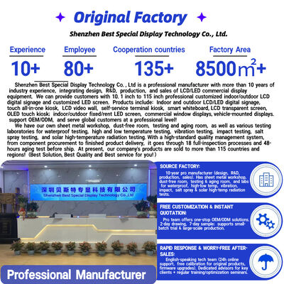 Exibição LCD exterior com relação de aspecto 16:9 50000 horas de vida útil e sinalização digital de resolução 3840X2160