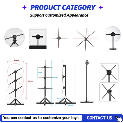 Ventilador holográfico 3D com compatibilidade com aplicativos Android para uso interno e suporte a empilhamento múltiplo