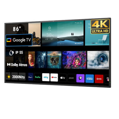 Televisão exterior à prova d'água com Google TV e 1500-3000nits tela legível à luz solar IP55/IP66