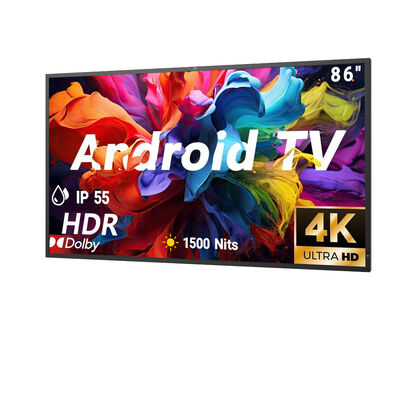 IP55/IP66 TV exterior à prova d'água com resolução 4K Ultra HD e alto brilho de 1500-3000nits para exibição comercial