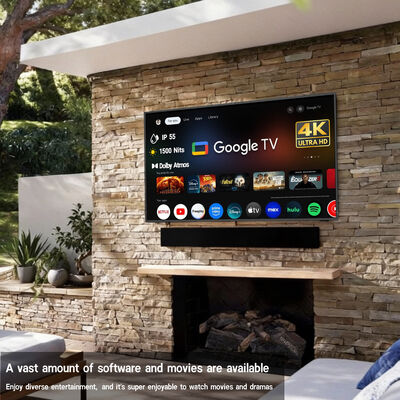 IP55/IP66 TV exterior à prova d'água com resolução 4K Ultra HD e alto brilho de 1500-3000nits para exibição comercial