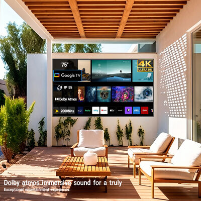 IP55/IP66 TV exterior à prova d'água com resolução 4K Ultra HD e alto brilho de 1500-3000nits para exibição comercial