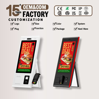 Ecrã táctil Self Order Kiosk Countertop ou solução interativa independente Rationalização dos processos de encomenda de restaurantes
