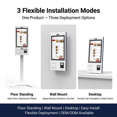 Ecrã táctil Self Order Kiosk Countertop ou solução interativa independente Rationalização dos processos de encomenda de restaurantes