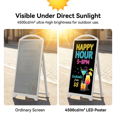 P2.5 Display móvel LED exterior com 4500 nit de alto brilho e sinal LED portátil alimentado por bateria de 65000 mAh