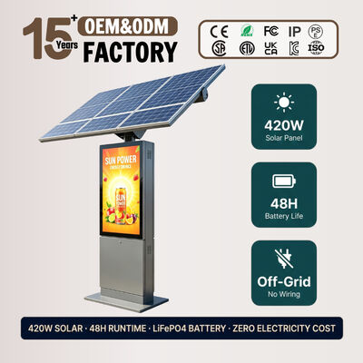 Tela publicitária LED movida a energia solar | 1500-2000nit legível à luz solar