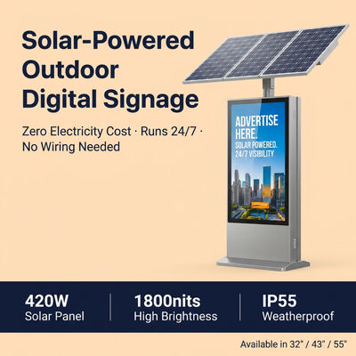 Tela publicitária LED movida a energia solar | 1500-2000nit legível à luz solar