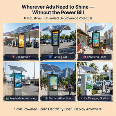 Tela publicitária LED movida a energia solar | 1500-2000nit legível à luz solar