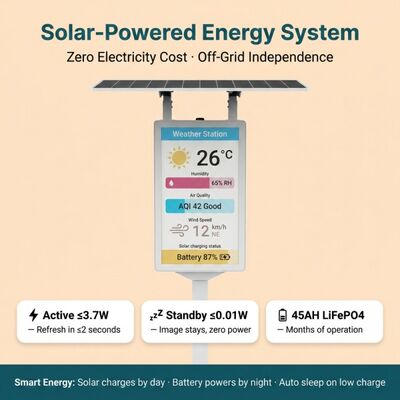 31Exibição de papel eletrônico CMYKW de 0,5 polegadas com proteção IP65 para sinalização solar exterior