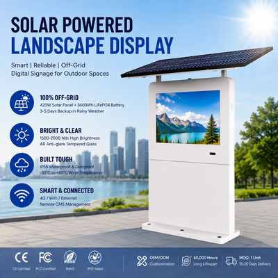 Outdoor digital externo movido a energia solar | 2.000 lêndeas | Fora da rede